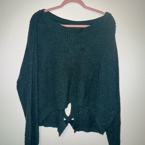 Express Woven Dark Green Sweater